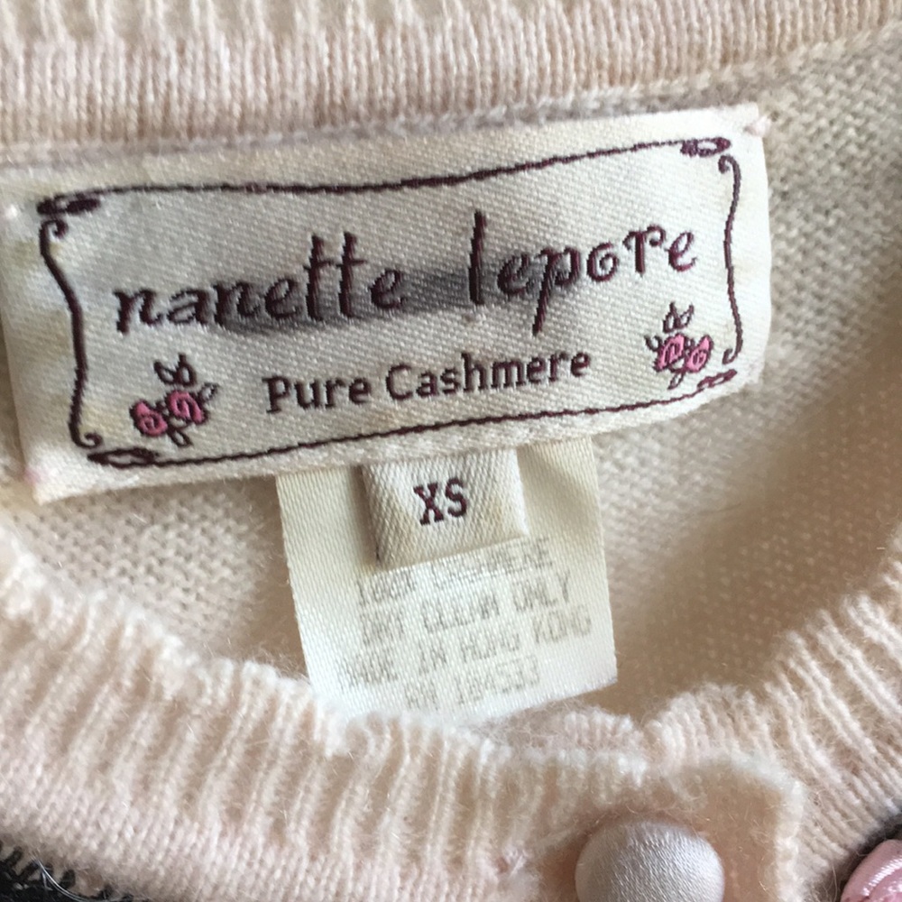 Nanette Lepore Cashmere XS Sweater Pink buttons - Picture 5 of 7